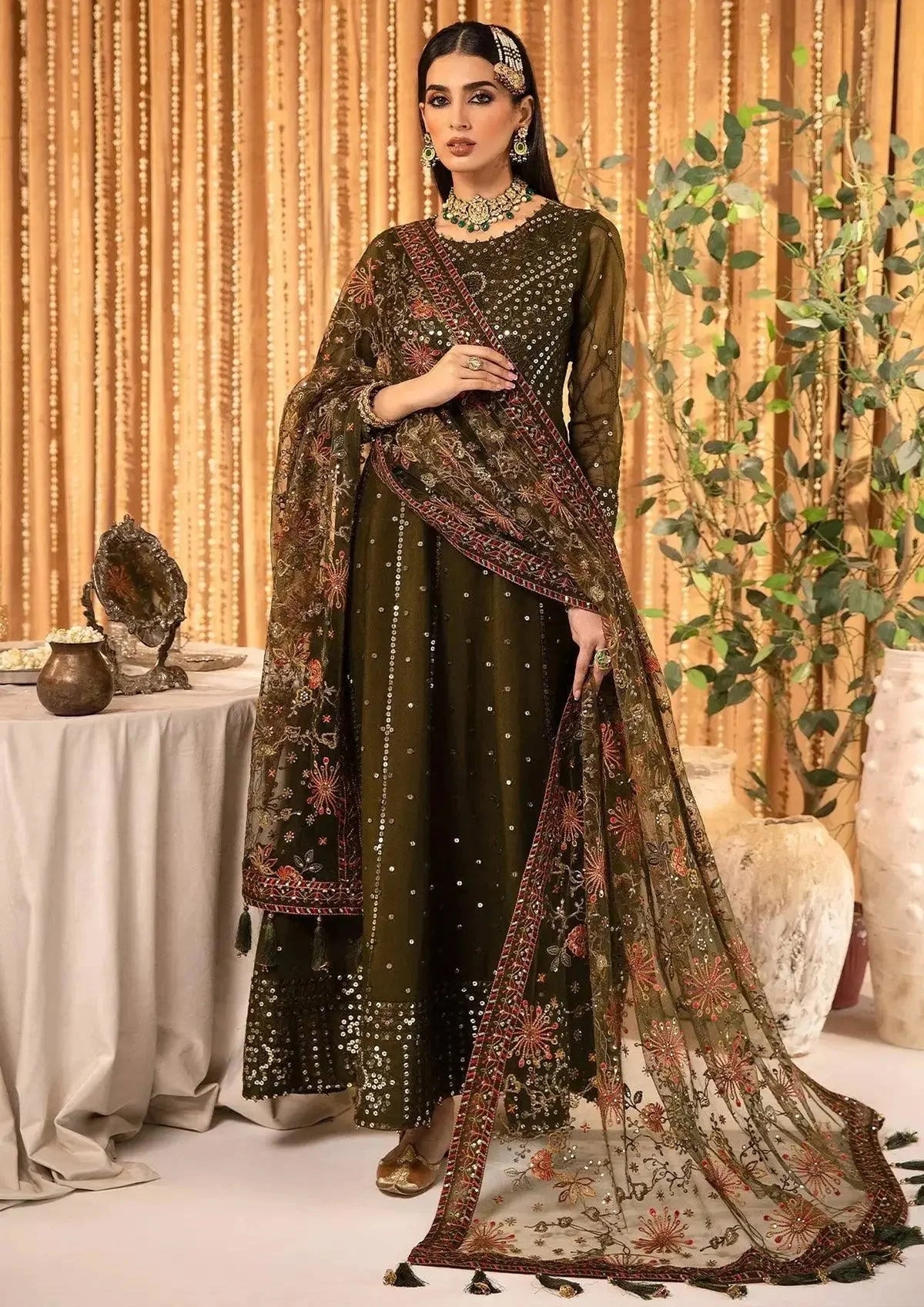 Mehfil-e-Uroos By Alizeh Fashion Embroidered Chiffon 3 Piece Unstitched