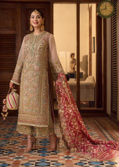 Crimson Luxury Organza Dress Embroidered 3 Piece Unstitched
