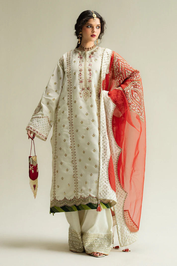Zara Shahjahan Formal Collection Raw Silk 3 Piece Unstitched / Stitched