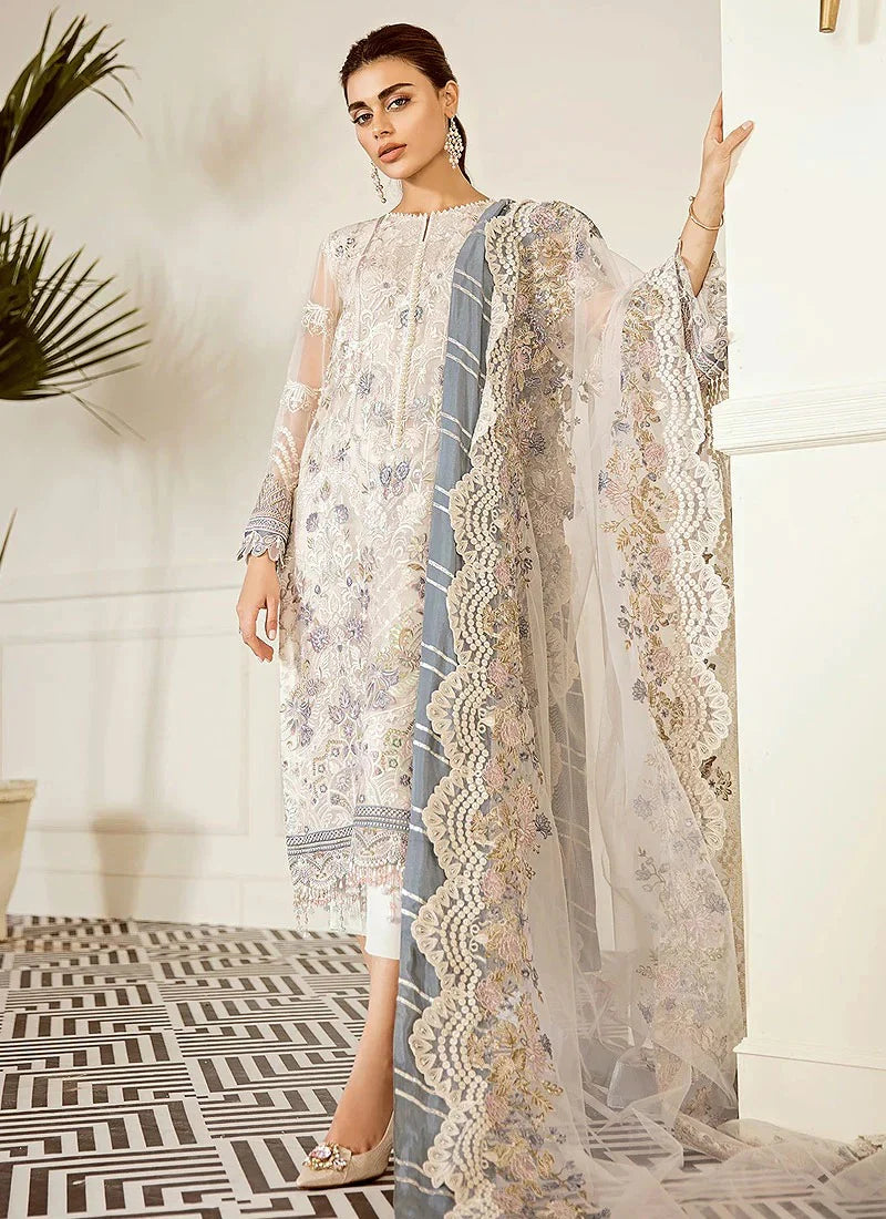 Baroque Embroidered Chiffon 3 Piece Unstitched / Stitched