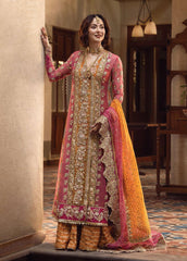Crimson Luxury Organza Dress Embroidered 3 Piece Unstitched