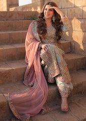 Haseen Mint blush Chiffon Collection 3 Piece Unstitched / Stitched