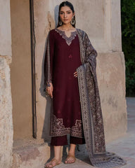 IZAL Luxury Lawn Embroidered Dress 3Piece Unstithced / Stitched