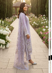 Karma Lawn Chikan kari Embroidered 3 Piece Unstitched / Stitched
