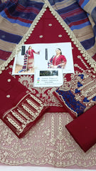 Zainab Chottani Luxury Lawn Chikan Kari Embroidered 3 Piece Unstitched