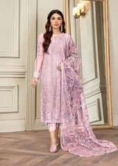 Zarif Pink Formal luxury Net Collection 3 Piece Unstitched