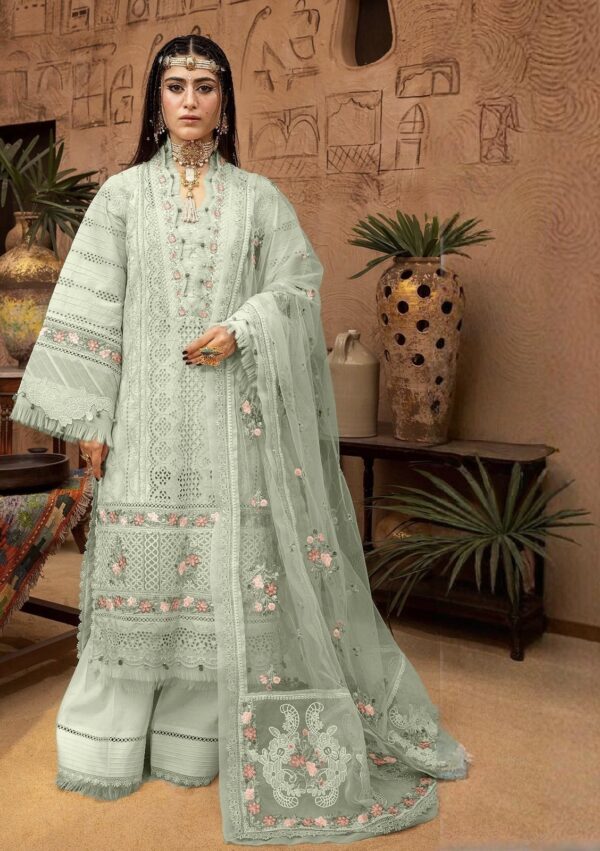Khadija Sheikh Luxury Lawn Embroidered 3 Piece Unstitched / Stitched