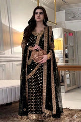 Haris Shakeel Embroidered Chiffon Collection 3 Piece Unstitched / Stitched