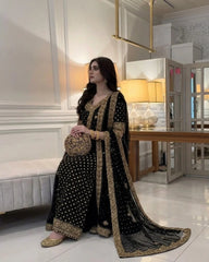 Haris Shakeel Embroidered Chiffon Collection 3 Piece Unstitched / Stitched
