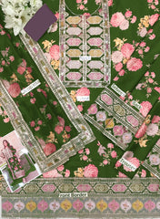 Aneela's Luxury Silk Emb Collection Digital Printed 3 Piece Unstitched