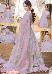Maha Wajahat Purple Bridal Collection Net 3 Piece Unstitched