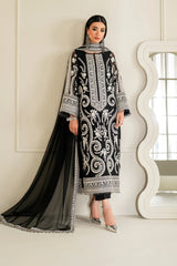 Baroque Embroidered Luxury Chiffon 3 Piece Unstitched / Stitched