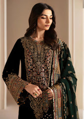 Jazmin Luxury Velvet Dress Embroidered 3 Piece Unstitched - Makhmal Royal Velvet Collection