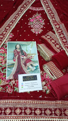 Aneela's Luxury Velvet Embroidered Collection 3 Piece Unstitched / Stitched