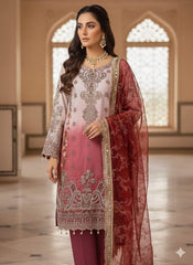 Benchmark Luxury Pret Organza Collection 3 piece Unstitched