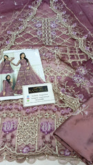 Mariaa B Couture Purple Embroidery Maxi Unstitchd / Stitched