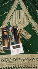 Asim Jofa Green Luxury Chiffon Embroidered 3 Piece Unstitched / Stitched