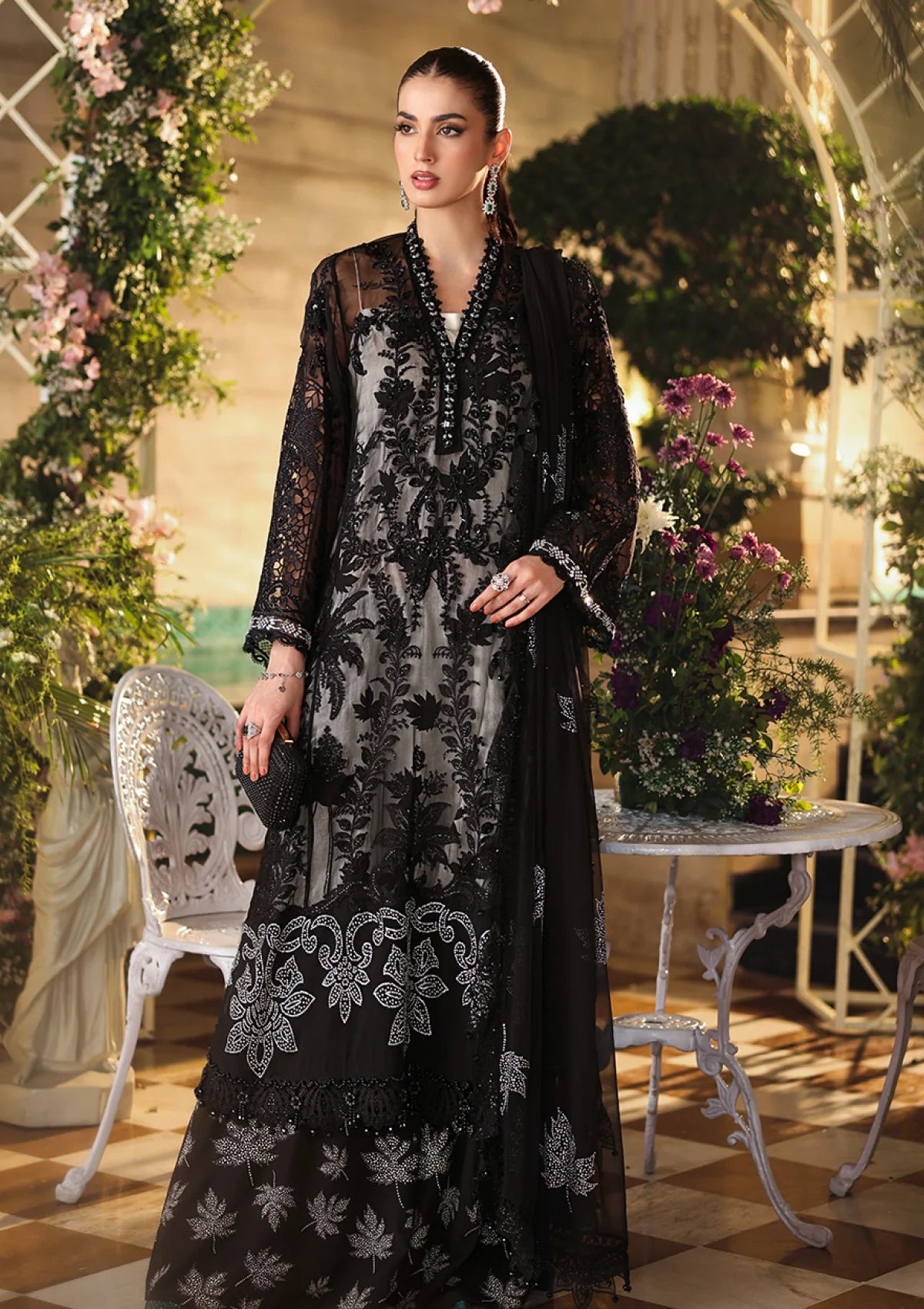 Maria B Embroidered Chiffon Collection 3 Piece Unstitched / Stitched
