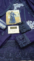 Azure Luxury Embroidered Chiffon 3 Piece Unstitched