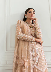 Crimson Formal Net Embroidered With Handwork 3 Piece Unstitched / Stitched
