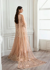 Crimson Formal Net Embroidered With Handwork 3 Piece Unstitched / Stitched