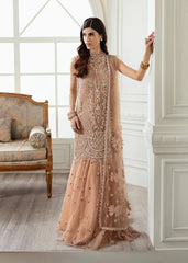 Crimson Formal Net Embroidered With Handwork 3 Piece Unstitched / Stitched