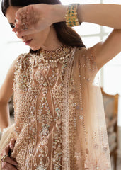 Crimson Formal Net Embroidered With Handwork 3 Piece Unstitched / Stitched