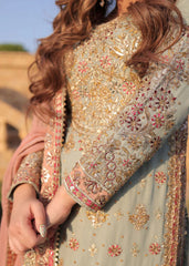 Haseen Mint blush Chiffon Collection 3 Piece Unstitched / Stitched