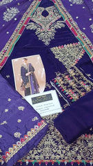 Jazmin Luxury Velvet Dress Embroidered 3 Piece Unstitched