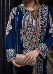 Aneela's Luxury Velvet Embroidered Collection 3 Piece Unstitched