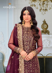 Asim Jofa Embroidered Luxury Chiffon Zinc 3 Piece Unstitched