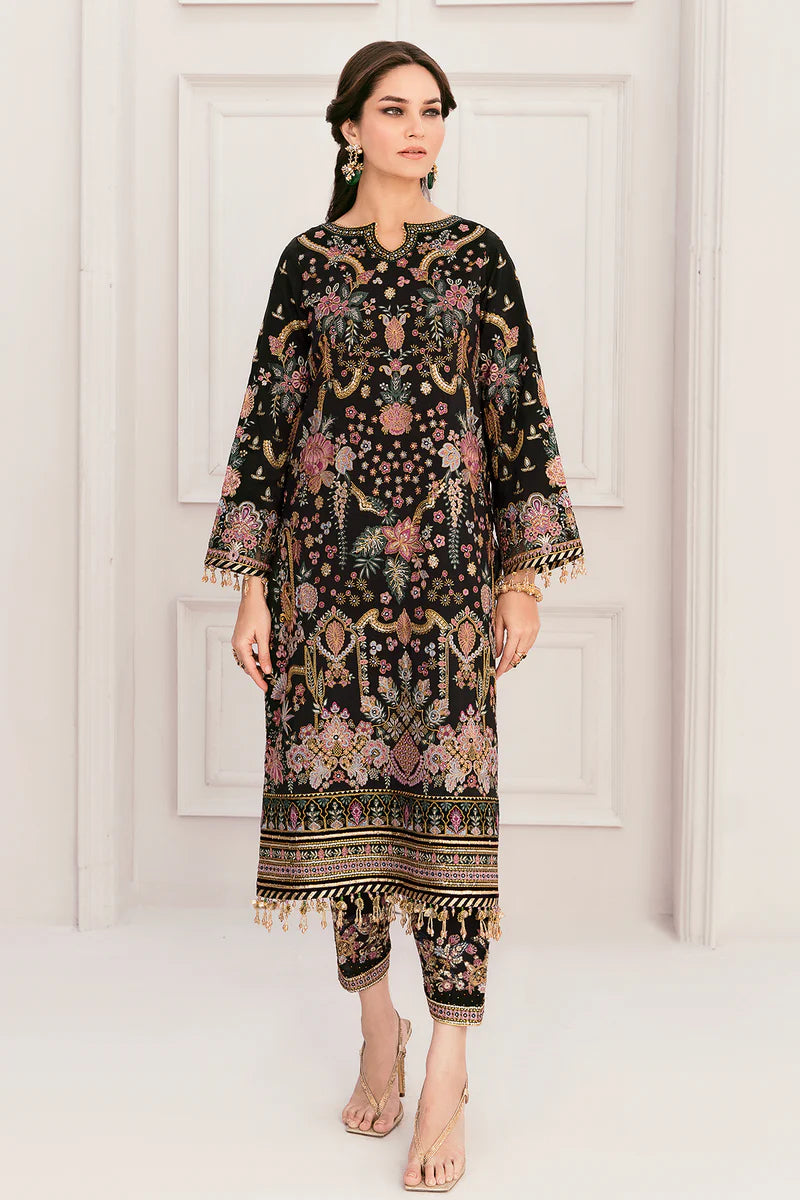 Broque Luxury Net Embroidered Collection 3 Piece Unstitched / Stitched