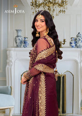 Asim Jofa Embroidered Luxury Chiffon Zinc 3 Piece Unstitched