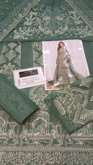 Jazmin Green Wedding Chiffon Maxi Collection Embroidery Unstiched