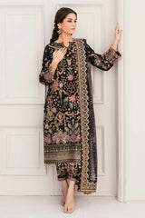 Broque Luxury Net Embroidered Collection 3 Piece Unstitched / Stitched