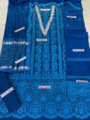 Azure Luxury Chiffon Embroidered 3 Piece Unstitched / Stitched