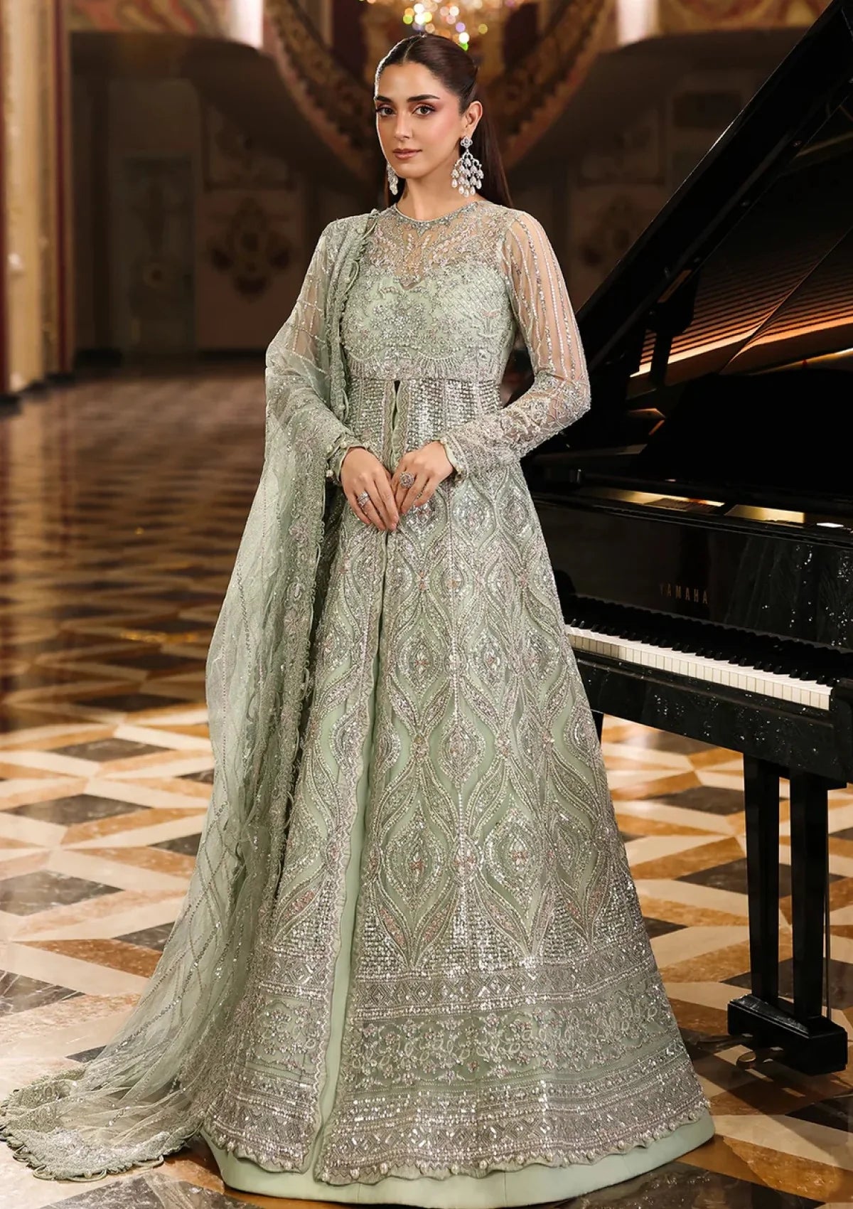 Elaf Net Wedding Maxi Collection 3 Piece Unstitched / Stitched