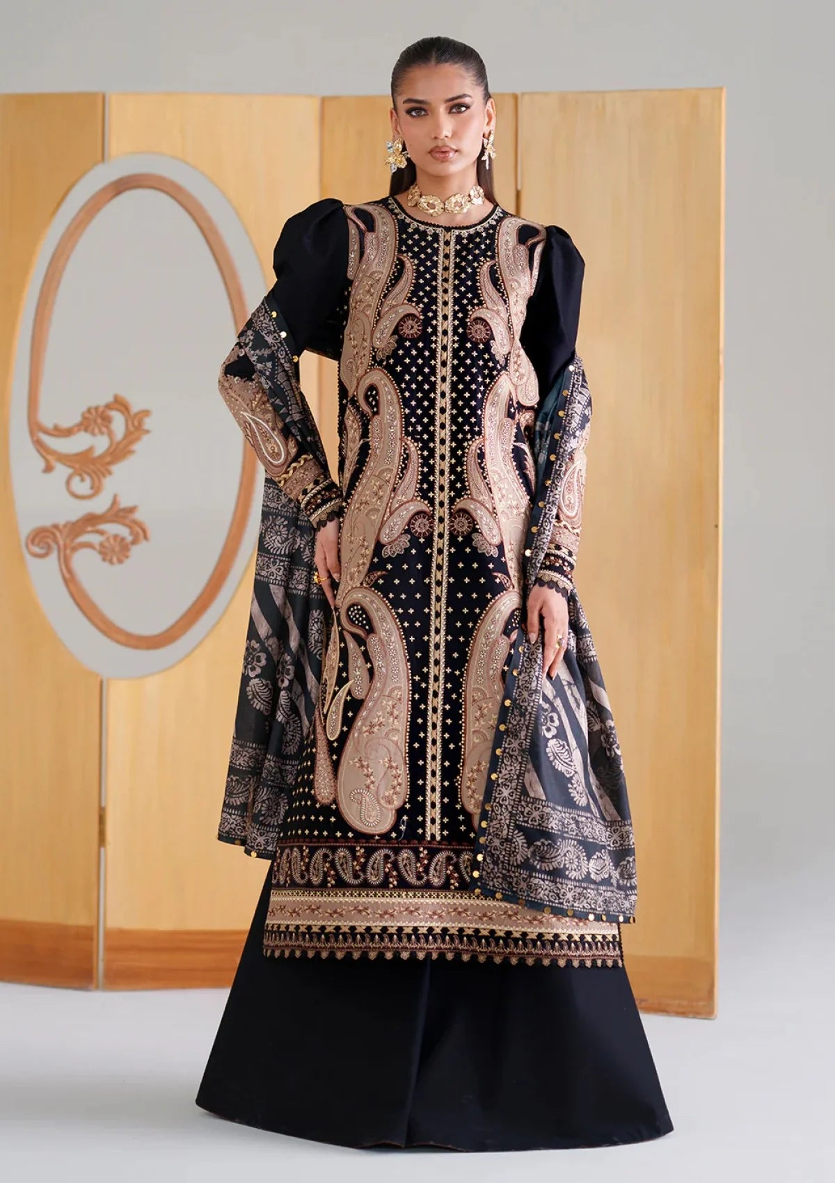 Bin Ilyas Luxury Lawn Embroidered Dress 3Piece Unstithced / Stitched