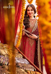 Asim Jofa Luxury Chiffon Embroidered 3 piece Unstitched