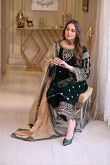 Aneela's Luxury Velvet Embroidered Collection 3 Piece Unstitched
