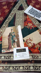 Humjoli Embroidered Dark Green Luxury lawn 3 Piece Unstitched