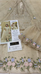 Mariaa.B Luxury Organza Hand Work Formal Semi Stitch Collection 3 Piece Unstitched