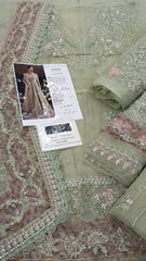 Qalamkar Luxury Organza Embroidered 3 Piece Unstitched / Stitched