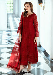 Azure Luxury Chiffon Embroidered 3 Piece Unstitched