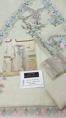 Agha Noor organza Embroidered Formal Collection 3 Piece Unstitch