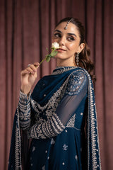 Azure Luxury Chiffon Embroidered 3 Piece Unstitched