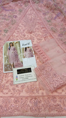 Zarif Pink Formal luxury Net Collection 3 Piece Unstitched