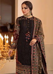Baroque Luxury Chiffon Embroidered Dress 3 Piece Unstitched