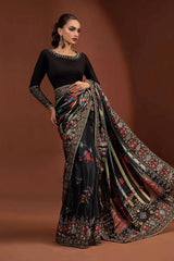 Maria B Hand Work Embroidery Luxury Silk Saree Unstitched