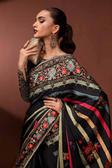 Maria B Hand Work Embroidery Luxury Silk Saree Unstitched